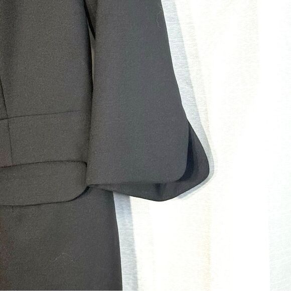 Pendleton virgin wool  Black Sheath Dress Bateau Neck 3/4 Sleeve size 10 - Picture 4 of 9